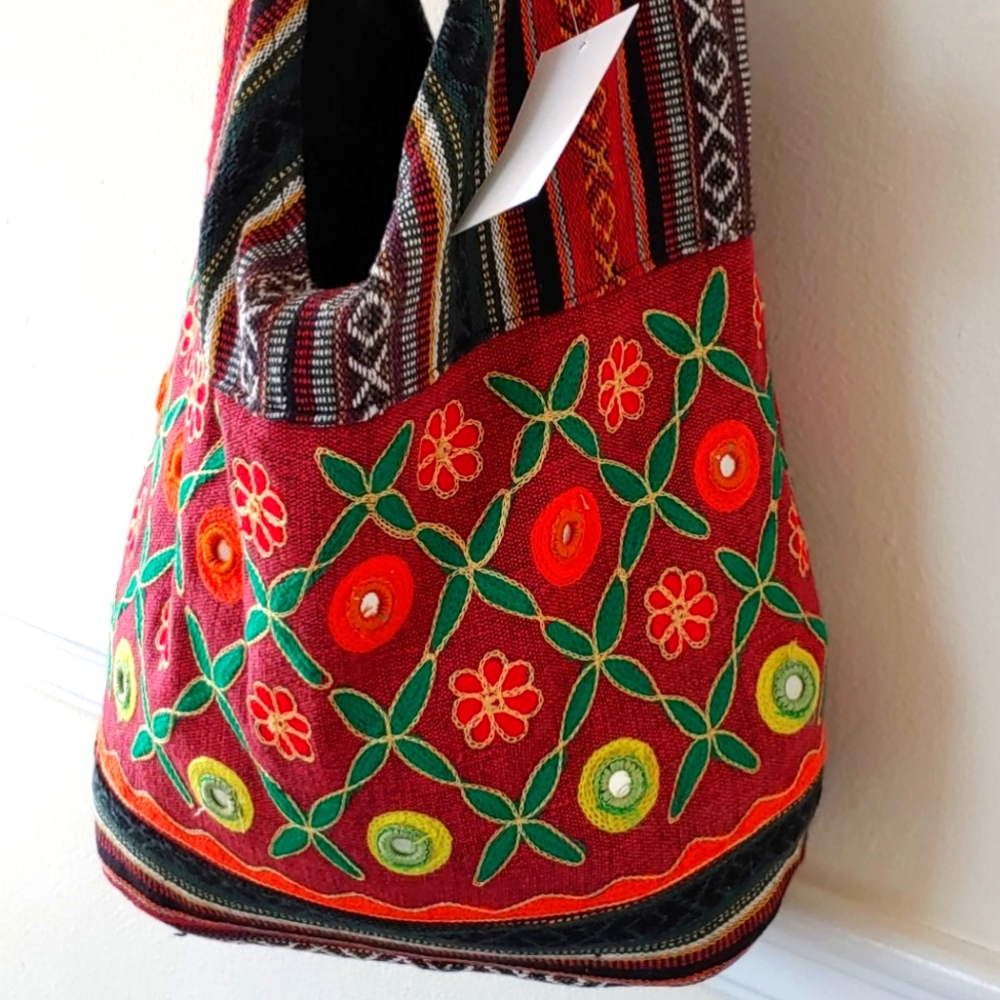 Handmade Embroidery Mirror Bag
